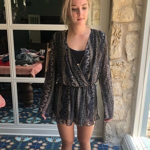 Lightweight Black Romper with Design